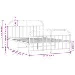vidaXL Cadre de lit métal sans matelas et pied de lit blanc 150x200 cm