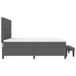 vidaXL Lit à sommier tapissier avec matelas et banc gris foncé 180x200 cm tissu