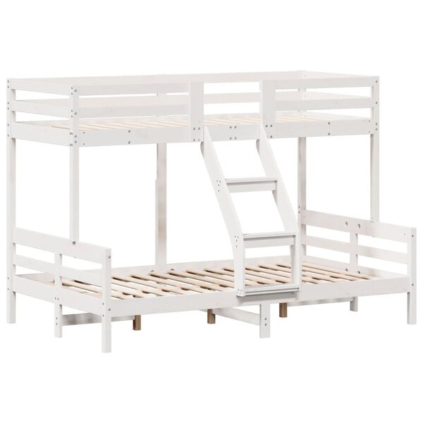 vidaXL Lit superposé 80x200/120x200 cm blanc bois de pin massif