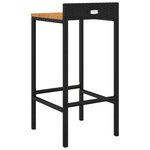 vidaXL Tabourets de bar lot de 2 noir résine tressée et bois d'acacia