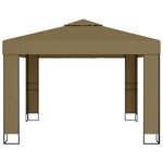 vidaXL Tonnelle avec double toit et lumières LED 3x3x2 7 m Taupe