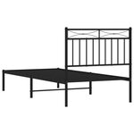vidaXL Cadre de lit métal avec tête de lit noir 90x200 cm
