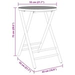 vidaXL Table de jardin pliable Ø55x75 cm bambou