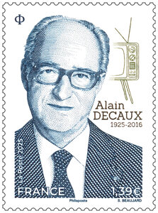 Timbre - Alain Decaux (1925-2016) - Lettre verte