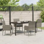 vidaXL Ensemble de jardin 5 pièces avec coussins gris en poly rattan