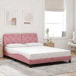 vidaXL Cadre de lit sans matelas rose 140x200 cm velours
