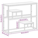 vidaXL Table console argenté acier inoxydable et bois de mélèze massif