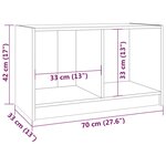 vidaXL Meuble TV Noir 70x33x42 cm Bois de pin massif