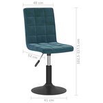 vidaXL Chaises pivotantes à manger lot de 6 bleu velours