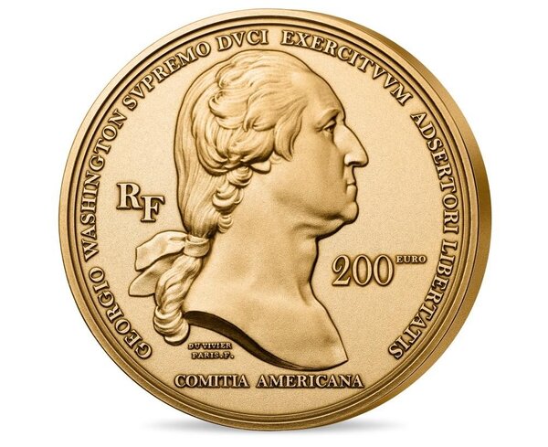 Pièce de monnaie 200 euro France 2021 or Antique – George Washington