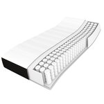 vidaXL Sommier à lattes de lit avec matelas Noir 100x200 cm Tissu