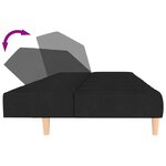 vidaXL Canapé-lit à 2 places noir tissu