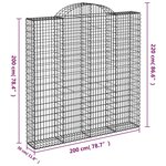 vidaXL Panier de gabions arqué 200x30x200/220 cm Fer galvanisé