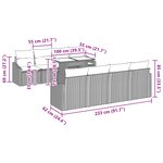 vidaXL Set de 9 pièces de canapés de jardin avec coussins gris rattan poly