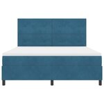 Lit Box Spring vidaXL avec Matelas Bleu Foncé Super King en Velours