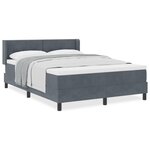 Lit à ressorts vidaXL avec matelas gris foncé 160x200 cm en velours