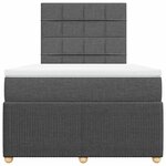 vidaXL Sommier à lattes de lit avec matelas Gris foncé 120x200cm Tissu