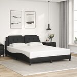 vidaXL Cadre de lit avec LED sans matelas noir 160x200 cm