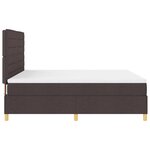 vidaXL Lit avec sommier avec matelas brun foncé super king tissu