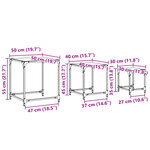 vidaXL Tables basses gigognes 3 Pièces dessus en verre noir acier