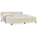 Lit à ressort vidaXL avec matelas Crème 200x200 cm Tissu