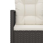 vidaXL Mobilier d'extérieur 3 Pièces avec coussins Résine tressée Noir
