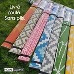 Tapis extérieur terrasse réversible - Tapis de jardin imperméable et résistant UV - May - Gris - 75x200 cm - HOMESCAPES