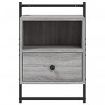 vidaXL Table de chevet murale sonoma gris 40x30x61cm bois d'ingénierie