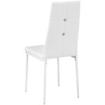 Lot de 4 chaises siège de salon cuisine salle à manger design élégant avec brillant blanc 08_0000563