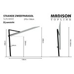 Madison Parasol de balcon Sun Wave 270x150 cm Bleu saphir