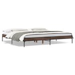 vidaXL Cadre de lit chêne marron 200x200 cm bois d'ingénierie et métal