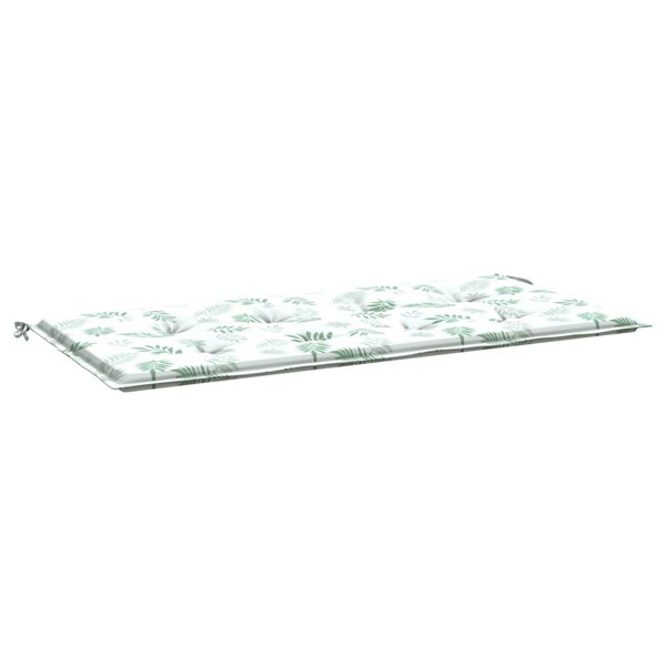 vidaXL Coussin de banc de jardin motif de feuilles 120x50x3 cm