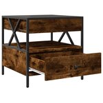 vidaXL Table basse avec LED Infinity chêne fumé 50x50x51 cm
