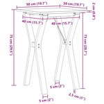 vidaXL Table à manger cadre en Y 50x50x75 cm bois de pin massif acier