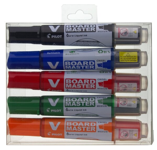 Etui 5 Marqueur Tableau blanc Begreen V-board Master Pte Moyenne Biseautée Assortis PILOT