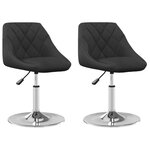 Vidaxl chaises pivotantes de salle à manger 2 pcs noir velours