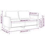 vidaXL Canapé à 2 places Gris 140 cm Similicuir