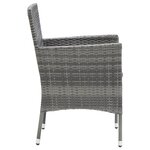 vidaXL Ensemble à manger de jardin et coussins 9 Pièces Poly rotin Gris