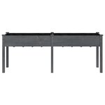 vidaXL Jardinière avec doublure gris 203x53x76 cm bois massif de sapin