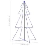 vidaXL Arbre de Noël cône 240 LED d'intérieur/d'extérieur 118x180 cm