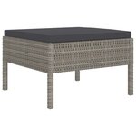 vidaXL Salon de jardin 6 Pièces avec coussins résine tressée gris