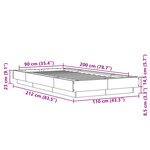 vidaXL Cadre de lit chêne marron 90x200 cm bois d'ingénierie