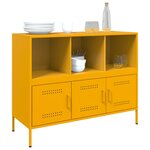 vidaXL Buffet jaune moutarde 100 5x39x79 cm acier laminé à froid