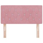 Tête de lit vidaXL en velours rose avec boutons en cristal  100 cm
