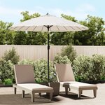 vidaXL Parasol d'extérieur et mât avec aluminium 270 cm Blanc sable