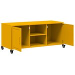 vidaXL Meuble TV jaune moutarde 100 5x39x43 5 cm acier laminé à froid