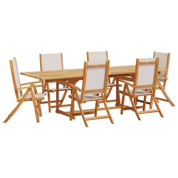 vidaXL Ensemble à manger de jardin 7Pièces bois d'acacia solide textilène