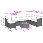vidaXL Salon de jardin avec coussins 9Pièces mélange beige résine tressée