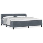 Lit Box Spring vidaXL avec Matelas Gris Foncé 200x200 cm en Velours