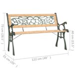 vidaXL Banc de jardin 122 cm Bois de sapin massif